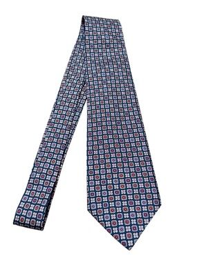 Henry Poole Savile Row London 100% Silk Geometric Floral Tie